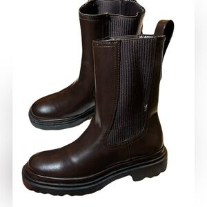 Zara brown Chelsea ankle boots